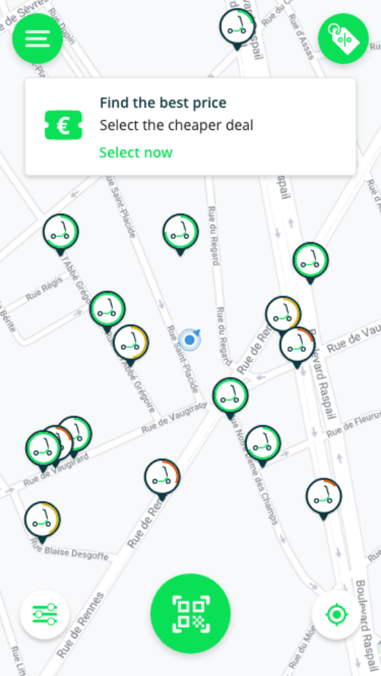 All sharing mobility operators in one app